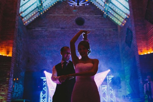 Bride and Groom dancing to the Wedding DJ in Leicester