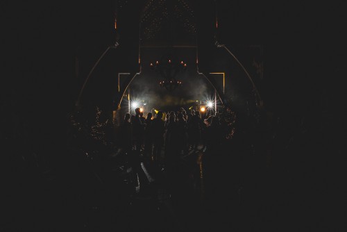Another wide shot of the Wedding Disco at Shustoke Barn in Coleshill, Warwickshire