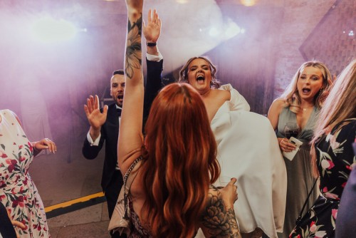 The Bride dancing at her wedding at Shustoke Barn