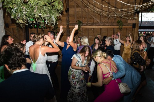 A full dance floor at Over Barn