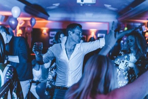 Guest dancing to the Wedding Disco in Gloucestershire