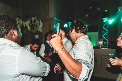 Guests dancing to the Mobile Disco at Stanbrook Abbey Hotel in Worcester, Worcestershire
