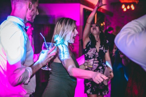 Guests dancing to the Mobile DJ at Swallows Nest Barn in Warwick