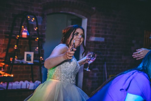 Bride dancing to the Wedding DJ in Evesham
