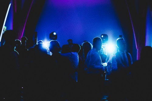 Guests dancing to the Wedding DJ at The Mill Barns in Alveley