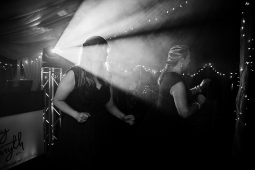 Bridesmaids dancing to the mobile DJ at Papplewick Pumping Station in Nottingham