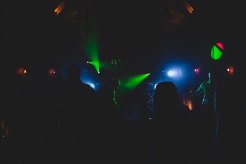 A full dancefloor at the Mobile Disco at Barns and Yard at Hanley Hall in Gibert's End, Worcestershire