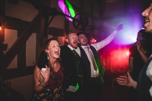 More guests dancing to the Mobile DJ at Barns and Yard at Hanley Hall in Gibert's End, Worcestershire