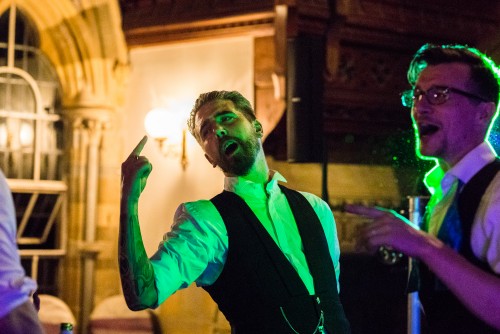 Groom dancing at Ettington Park Hotel