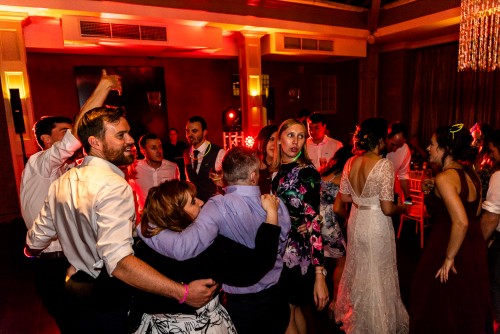 Guests dancing to the Wedding Disco in Wigston Fields