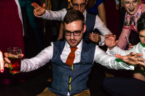 The Groom dancing to the Wedding DJ at Hampton Manor in Solihull