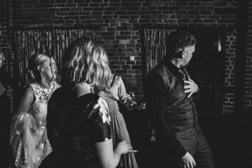 More guests dancing to the Wedding Disco at Curradine Barns in Shrawley, Worcestershire