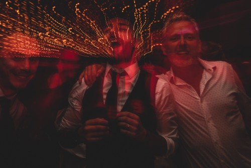 Groom dancing to the Wedding Disco at Wootton Park in Henley-in-Arden, Warwickshire