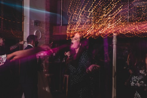 Guests dancing to the Wedding DJ at Wootton Park in Henley-in-Arden, Warwickshire