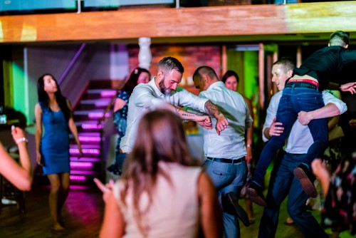 Groom dancing to the Mobile Disco at Wootton Park