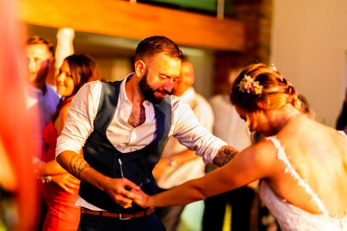 Bride and Groom dancing to the Wedding Disco at Wootton Park