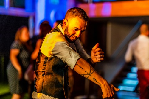 Groom dancing at Wootton Park