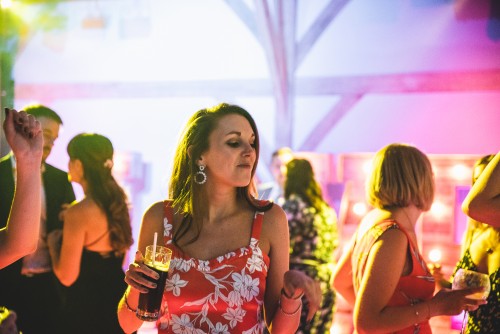 Guest dancing to the Mobile Disco at Redhouse Barn in Bromsgrove, Worcestershire