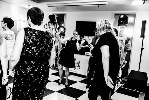 A mobile disco with a full dancefloor at Edgbaston Stadium