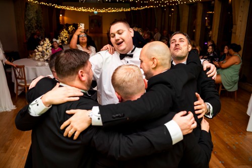 The Groom and his friends at The Mill Barns