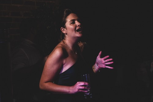 A lady dancing to the Wedding Disco at Wishaw Country Sports in Sutton Coldfield, Warwickshire