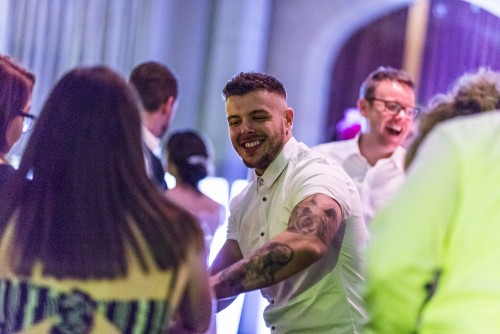 Guest dancing to the Mobile Disco at Hampton Manor