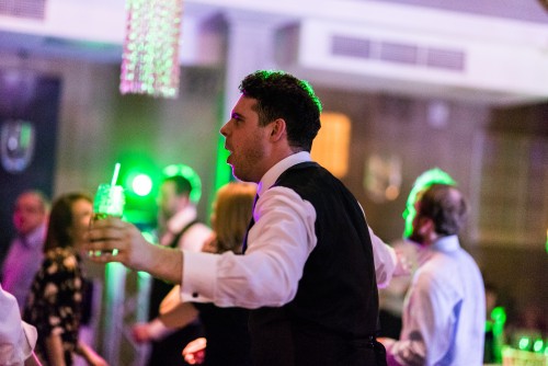 Guest dancing to the Wedding DJ at Hampton Manor