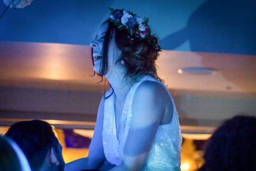 Bride being lifted at The Limes Country Lodge Hotel
