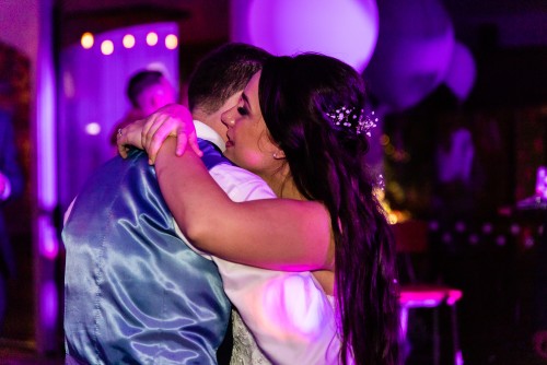 The Bride and Groom's first dance to the Wedding DJ at Swallows Nest Barn in Warwick